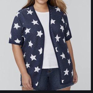 Lane Bryant Star Jacquard Overpiece 22 24
